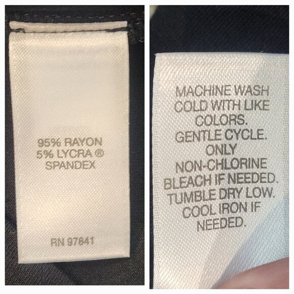 J. Jill Dress Wearever Collection Black, rayon & Spandex, pleated front, sz L - Picture 7 of 11